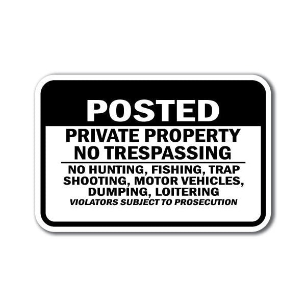 Signmission 18 in Height, 0.12 in Width, Aluminum, A-1218 No Hunting - PvtProper, A-1218 No Hunting - PvtProper A-1218 No Hunting - PvtProper - main